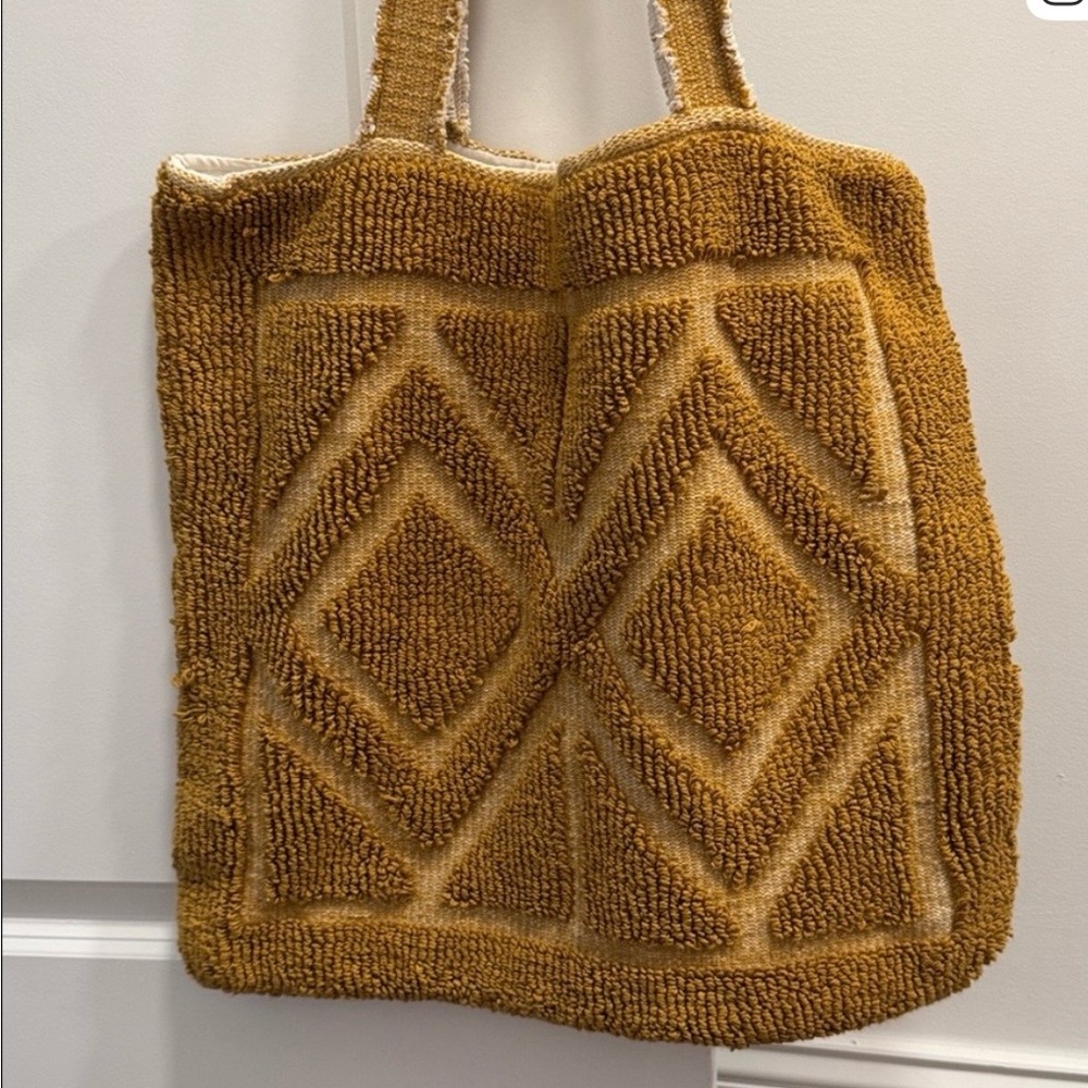 Boho Tan Tote Bag with Tassels - Picture 2 of 4